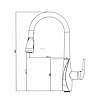 ברז מטבח נשלף שחור מט Clear