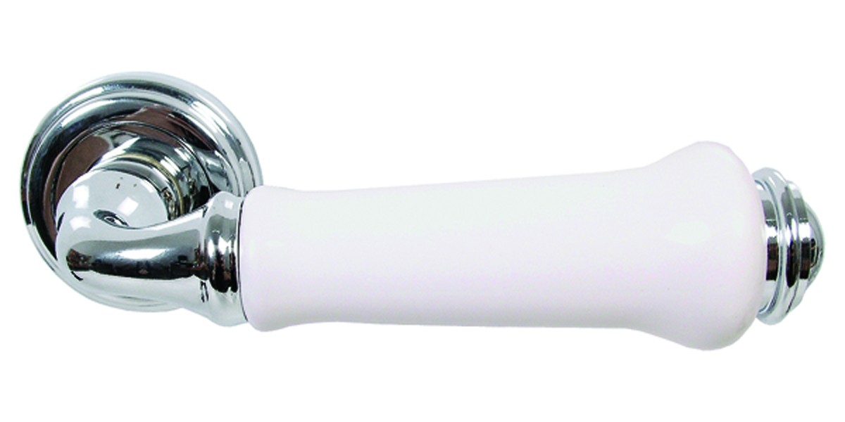 ידית ניקל בשילוב פורצלן לבן ידית ניקל בשילוב פורצלן לבן