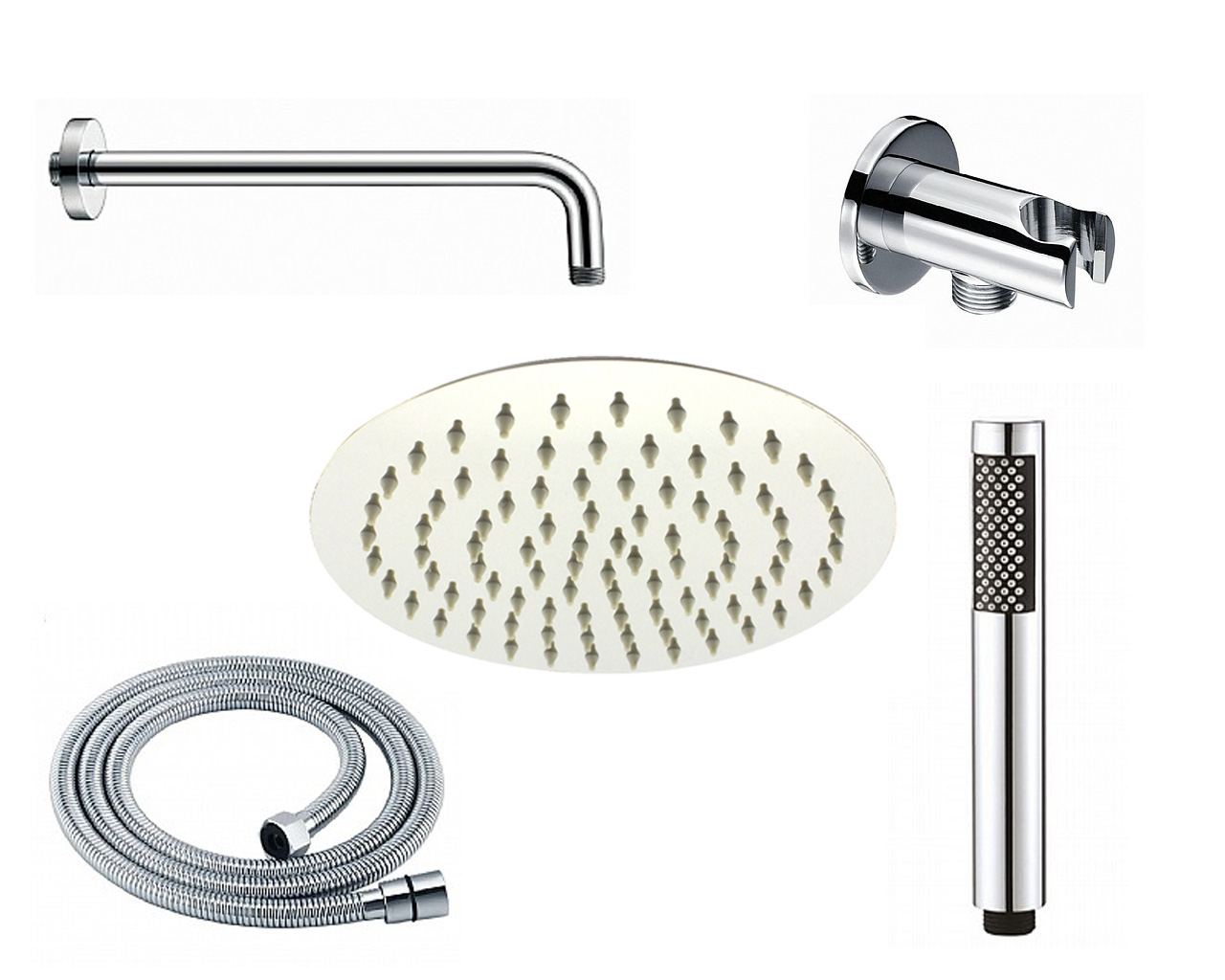 סט קומפלט ראש מקלחת קוטר 20 ס"מ סט קומפלט ראש מקלחת קוטר 20 ס"מ