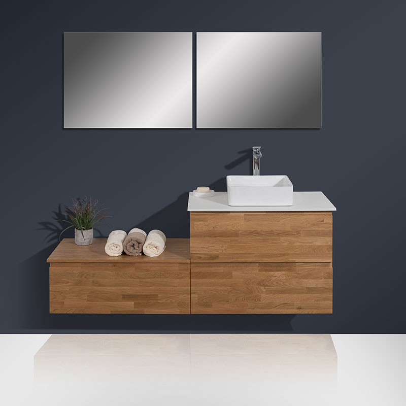 ארון אמבטיה עם משטח קוריאן חזיתות עץ מלא Vanila plus ארון אמבטיה עם משטח קוריאן חזיתות עץ מלא Vanila plus