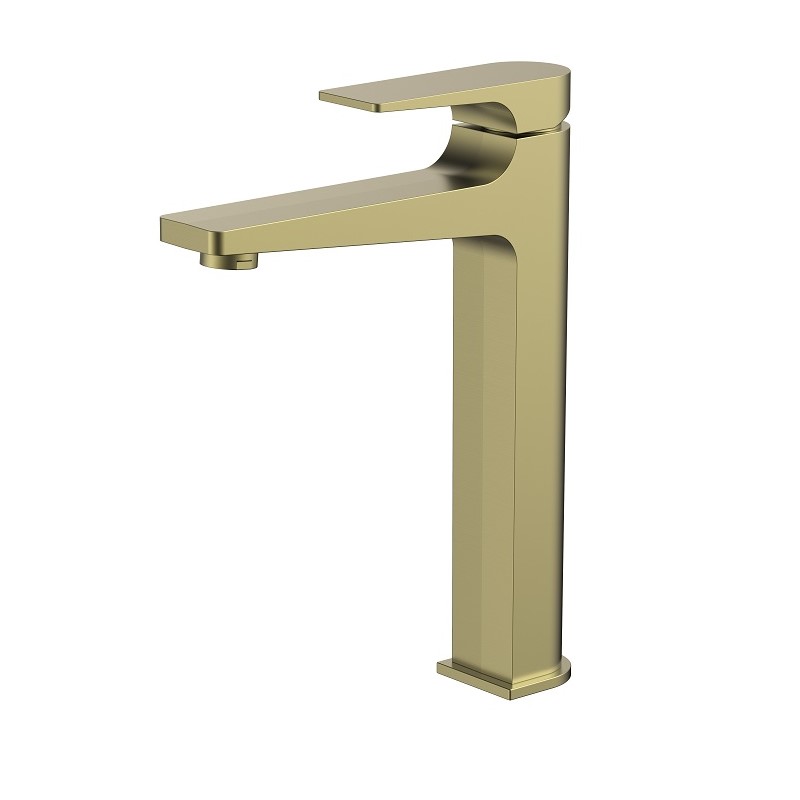 ברז גבוה לכיור מונח פיה קבועה, ניקל מבריק ברז גבוה לכיור מונח פיה קבועה, ניקל מבריק