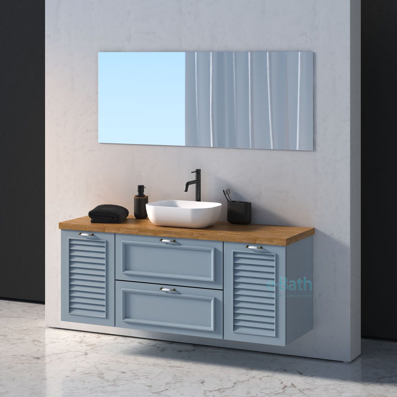 ארון אמבטיה תלוי פרובנס בנגקוק פלוס, רוחב 140 ס"מ ארון אמבטיה תלוי פרובנס בנגקוק פלוס, רוחב 140 ס"מ