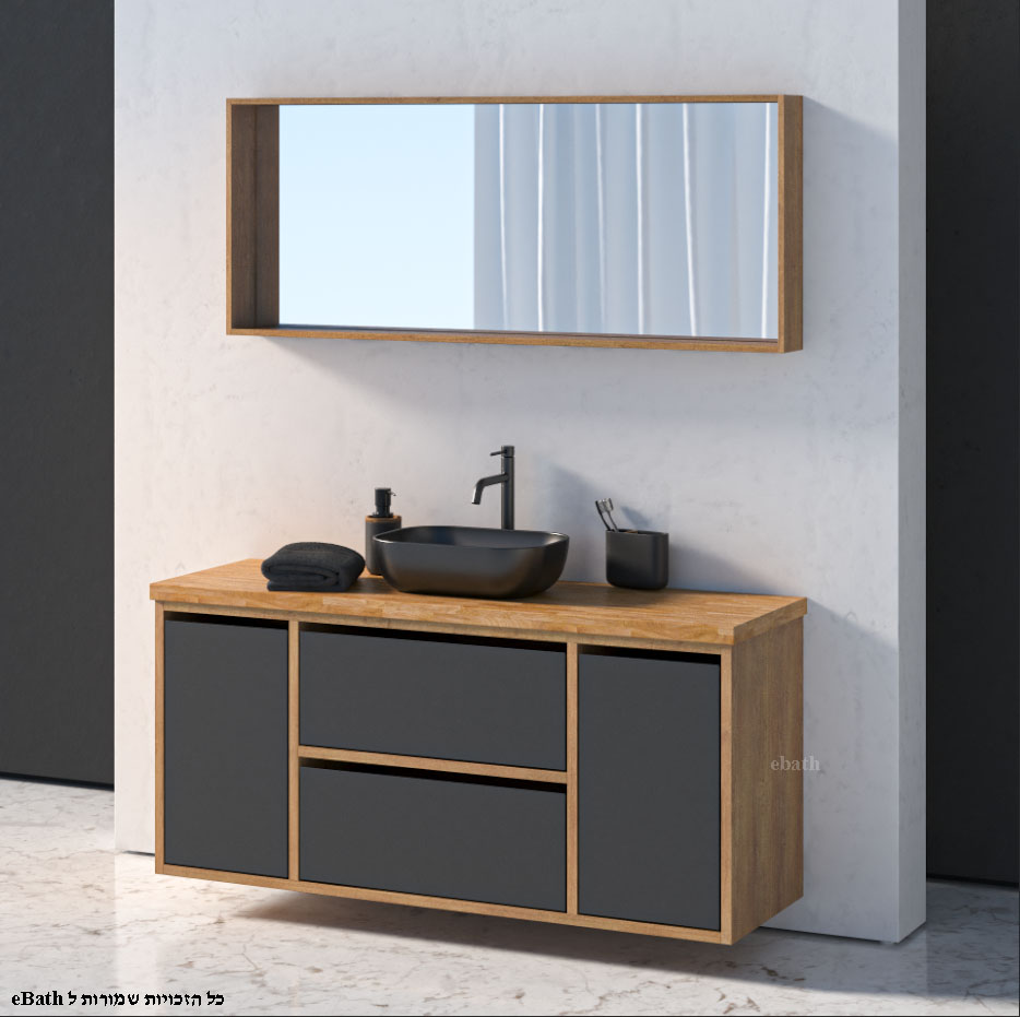 ארון אמבטיה תלוי דולב פלוס, רוחב 140 ס"מ ארון אמבטיה תלוי דולב פלוס, רוחב 140 ס"מ