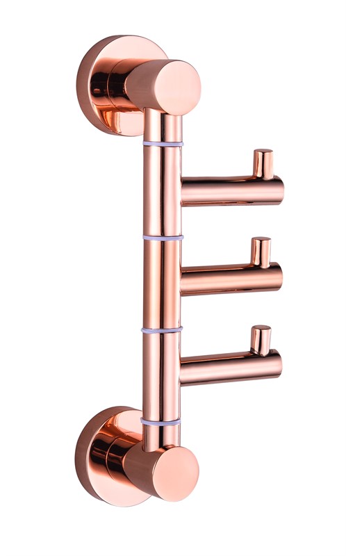 מתלה מגבות עם שלושה ווים נעים ניקל מוברש מתלה מגבות עם שלושה ווים נעים ניקל מוברש