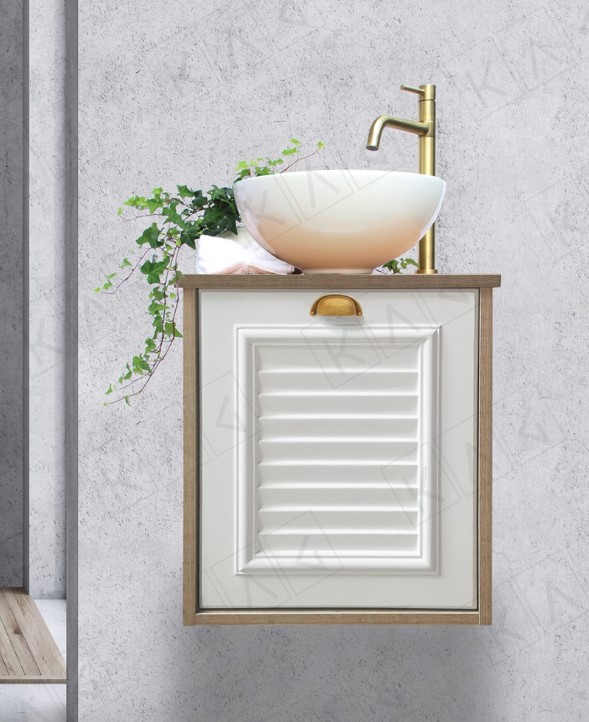 ארון אמבטיה אפוקסי קרולין + משטח כולל כיור מונח ארון אמבטיה אפוקסי קרולין + משטח כולל כיור מונח