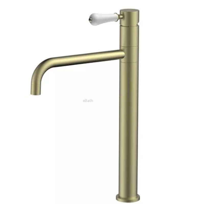 ברז גבוה שחור מט פיה מסתובבת עם ידית חרס ברז גבוה שחור מט פיה מסתובבת עם ידית חרס