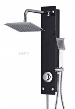 מוט פינוק בשילוב זכוכית שחור מבריק מוט פינוק בשילוב זכוכית שחור מבריק