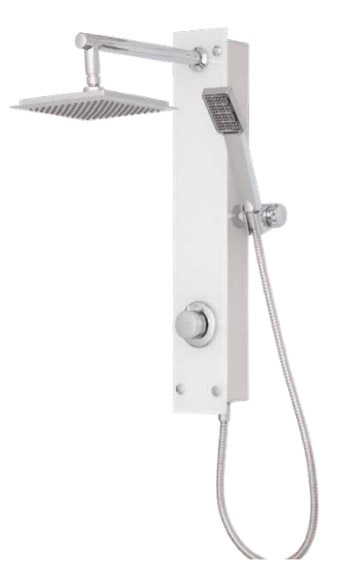 מוט פינוק בשילוב זכוכית לבן מבריק מוט פינוק בשילוב זכוכית לבן מבריק