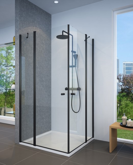מקלחון פינתי 2 דפנות קבועות ו 2 דלתות, לפי מידה SELAQUA
