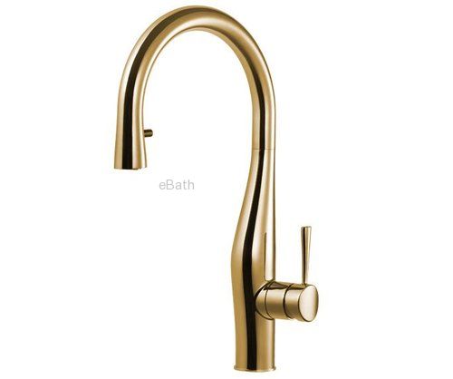 ברז מטבח נשלף זהב ברבור Clear ברז מטבח נשלף זהב ברבור Clear