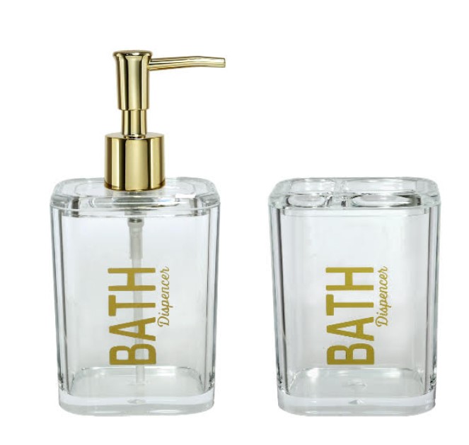 דיספסר + כוס מברשת שיניים BATH שקוף עם שחור דיספסר + כוס מברשת שיניים BATH שקוף עם שחור