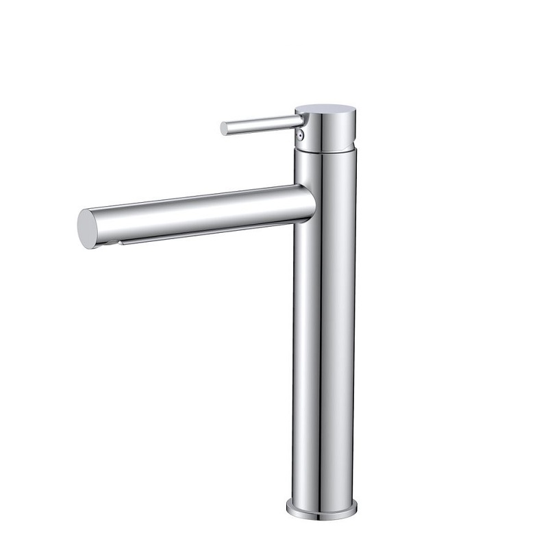 ברז גבוה קבוע לכיור מונח, ניקל מבריק ברז גבוה קבוע לכיור מונח, ניקל מבריק