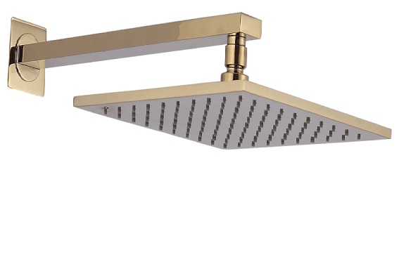 ראש מקלחת וזרוע בזהב מבריק ראש מקלחת וזרוע בזהב מבריק