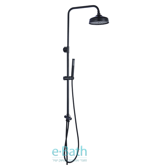 מוט פינוק שחור רטרו עם מזלף מיקרופון BRASS מוט פינוק שחור רטרו עם מזלף מיקרופון BRASS