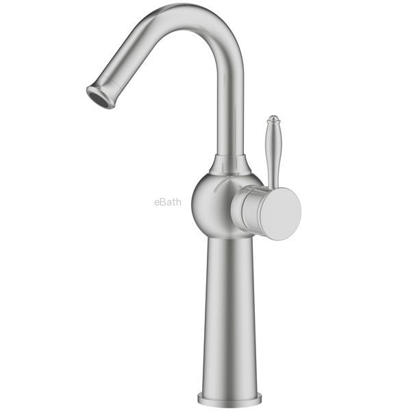 ברז פרח גבוה ענתיק פיה מסתובבת, ניקל מוברש. ברז פרח גבוה ענתיק פיה מסתובבת, ניקל מוברש.