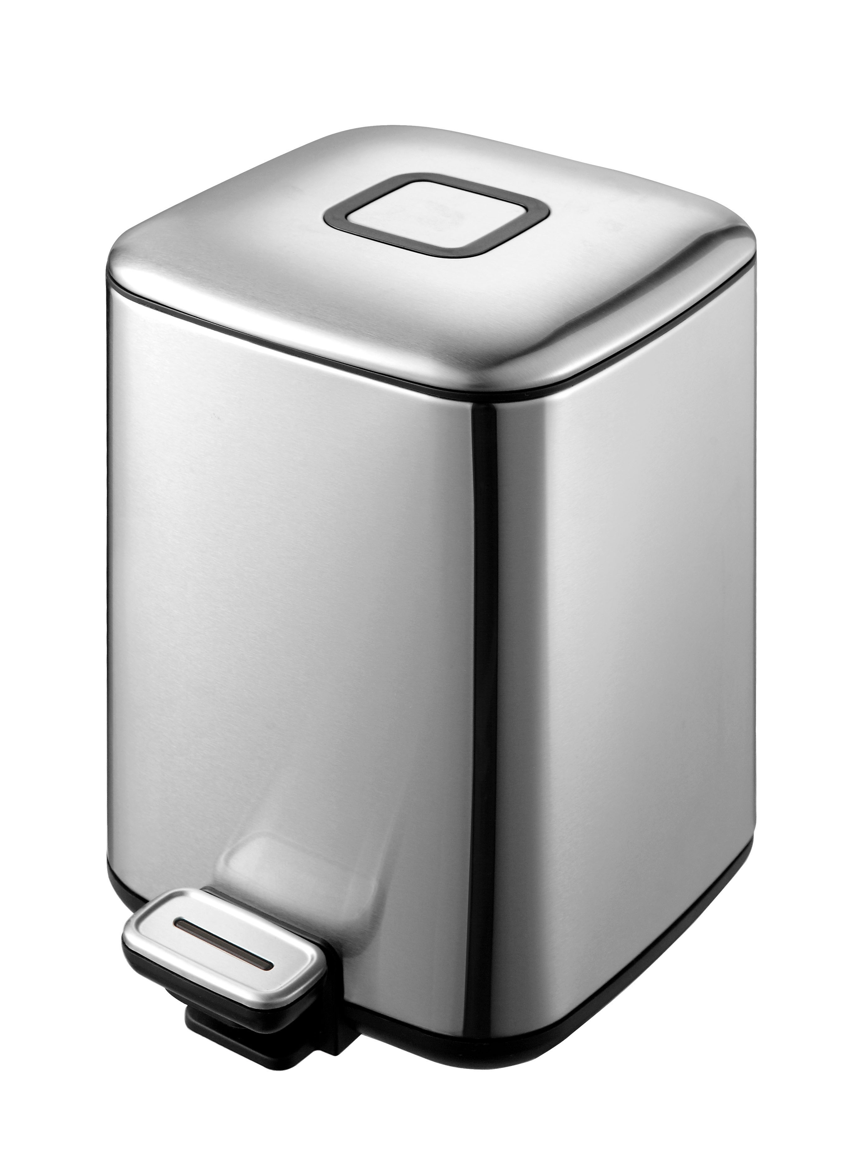 פח אשפה מרובע ניקל מוברש 9 ליטר פח אשפה מרובע ניקל מוברש 9 ליטר