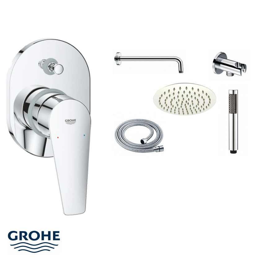 סט אינטרפוץ 4 דרך ניקל מבריק GROHE סט אינטרפוץ 4 דרך ניקל מבריק GROHE