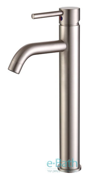 ברז פרח סטיק גבוה לכיור מונח מוברש ברז פרח סטיק גבוה לכיור מונח מוברש