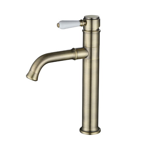 ברז ברבור ענתיק ברונזה עם ידית חרס Rooco ברז ברבור ענתיק ברונזה עם ידית חרס Rooco