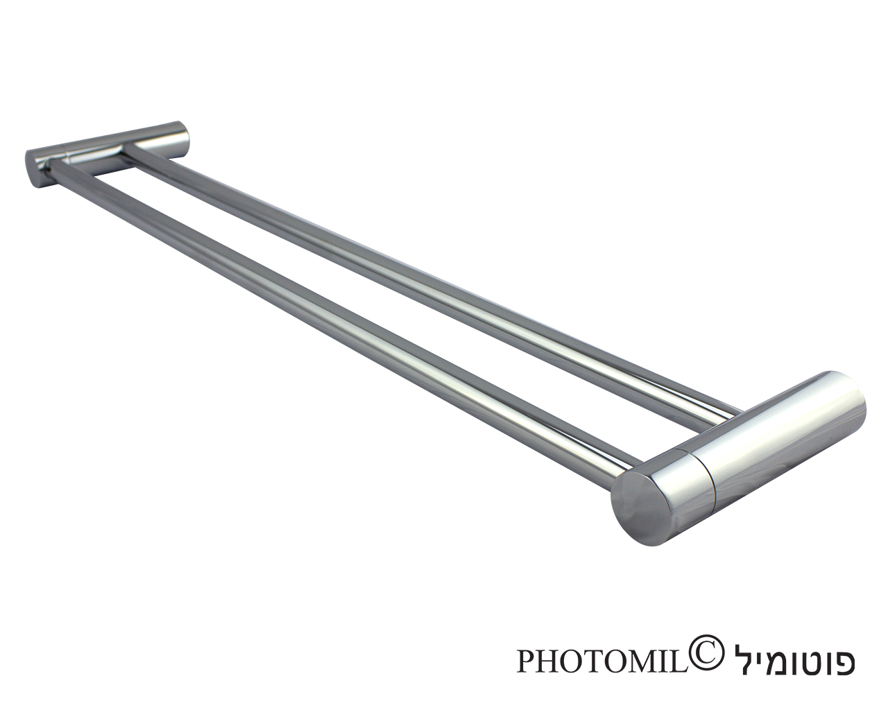 מוט מגבת כפול ניקל מבריק Alita מוט מגבת כפול ניקל מבריק Alita