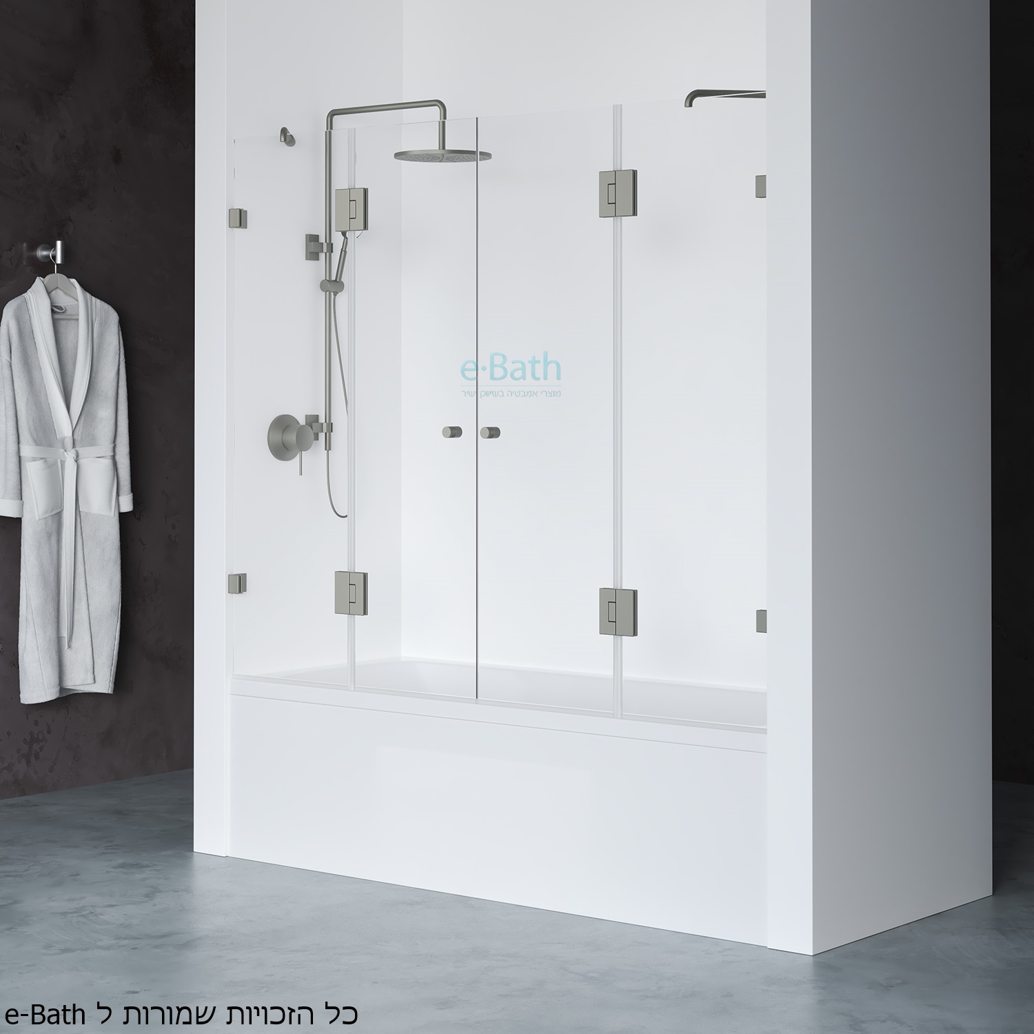 אמבטיון חזית שתי דפנות קבועות ושתי דלתות פרזול שחור אמבטיון חזית שתי דפנות קבועות ושתי דלתות פרזול שחור