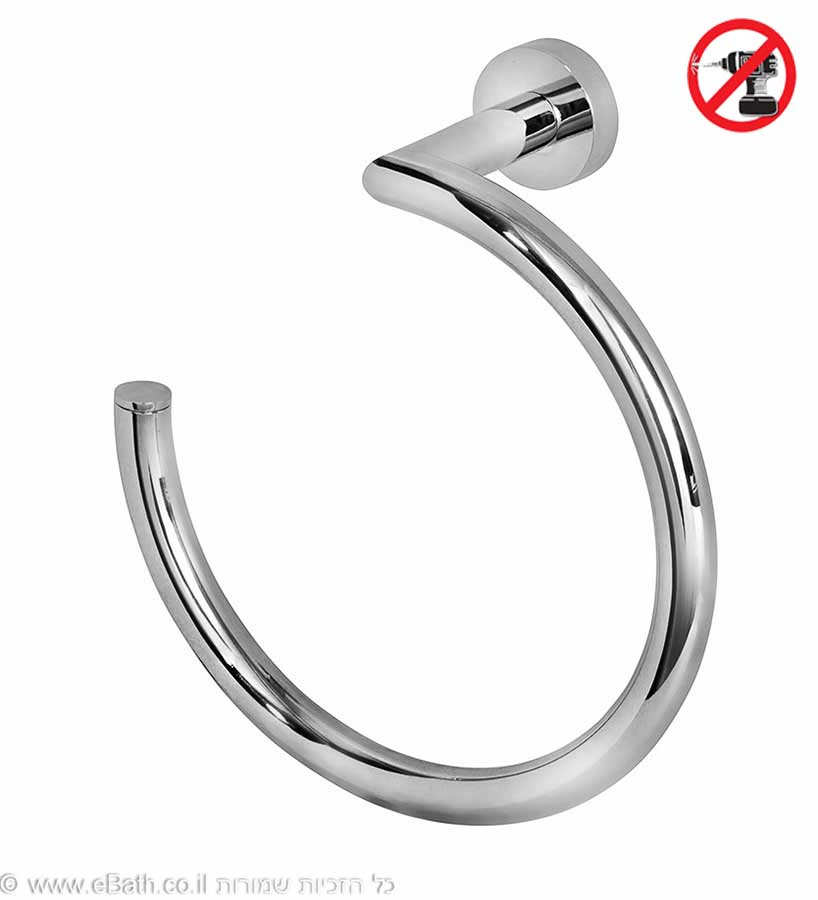 מוט מגבת עגול בהדבקה SILVER-A מוט מגבת עגול בהדבקה SILVER-A