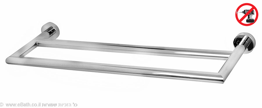 מוט מגבת כפול בהדבקה SILVER-A מוט מגבת כפול בהדבקה SILVER-A