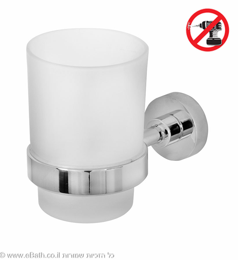 כוס למברשות שיניים בהדבקה SILVER-A כוס למברשות שיניים בהדבקה SILVER-A