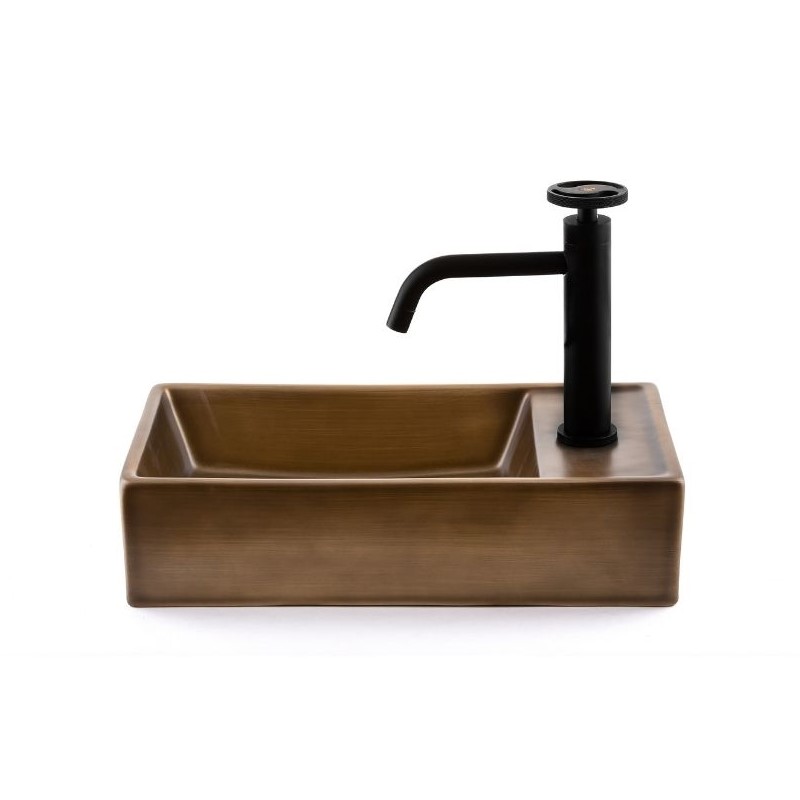 כיור אמבטיה מלבני ברונזה צהובה 60/35 כיור אמבטיה מלבני ברונזה צהובה 60/35