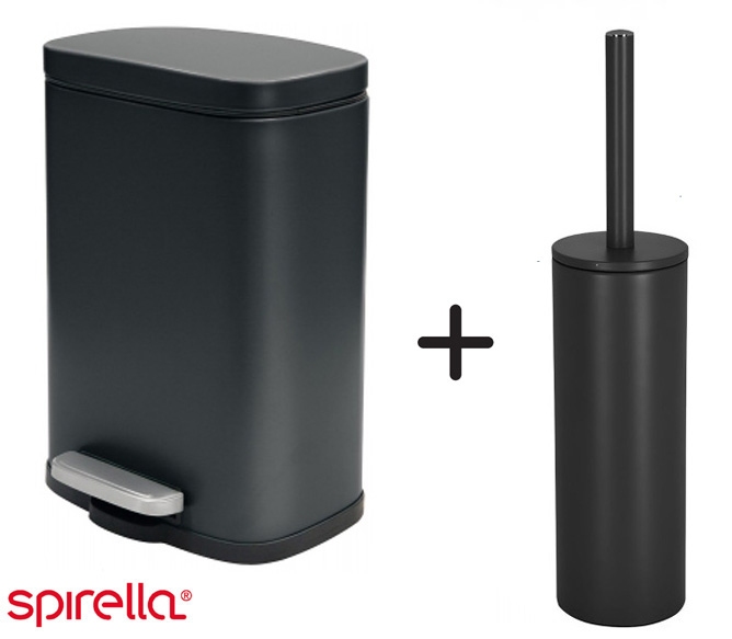 פח אשפה שחור מרובע 5 ליטר Spirella פח אשפה שחור מרובע 5 ליטר Spirella