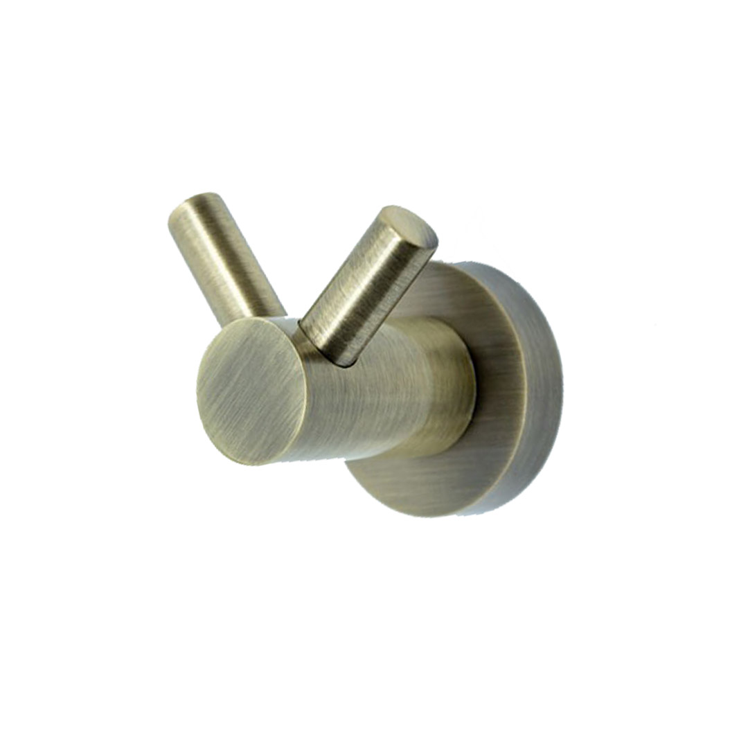 קולב מגבות כפול זהב מט round קולב מגבות כפול זהב מט round