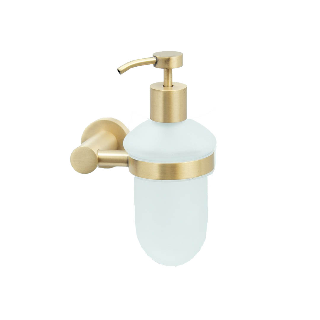 דיספנסר לסבון נוזלי זהב מט round דיספנסר לסבון נוזלי זהב מט round