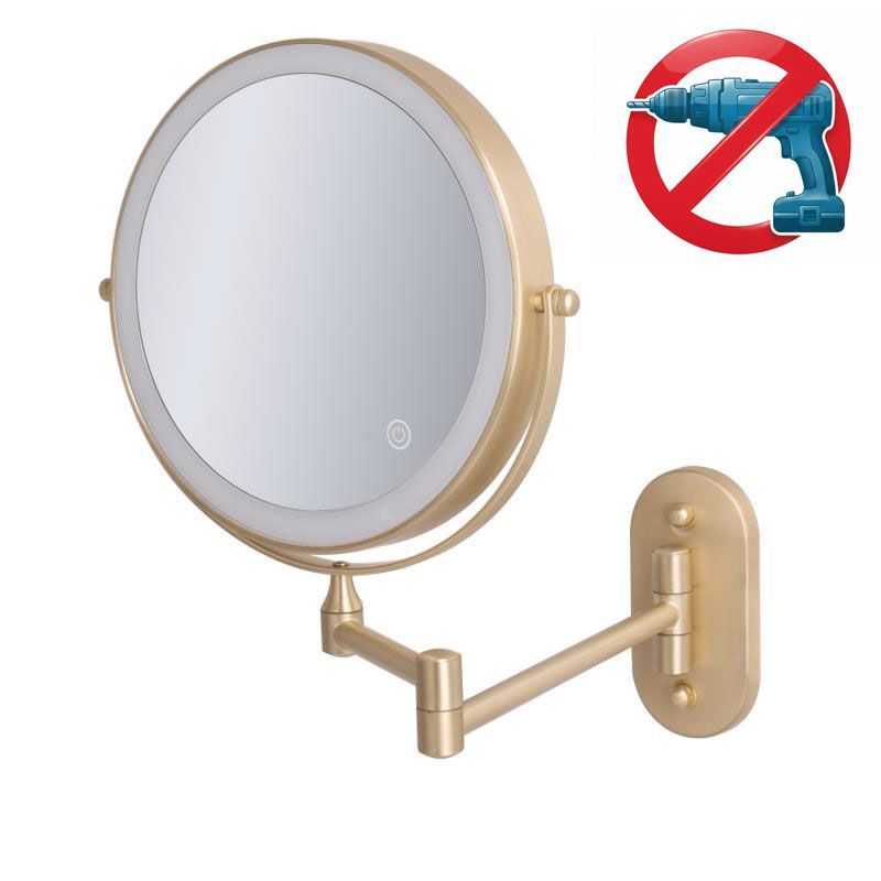 מראה מגדילה זהב מט פי 7 נטענת בחשמל תאורת LED הדלקה בטאץ' מראה מגדילה זהב מט פי 7 נטענת בחשמל תאורת LED הדלקה בטאץ'