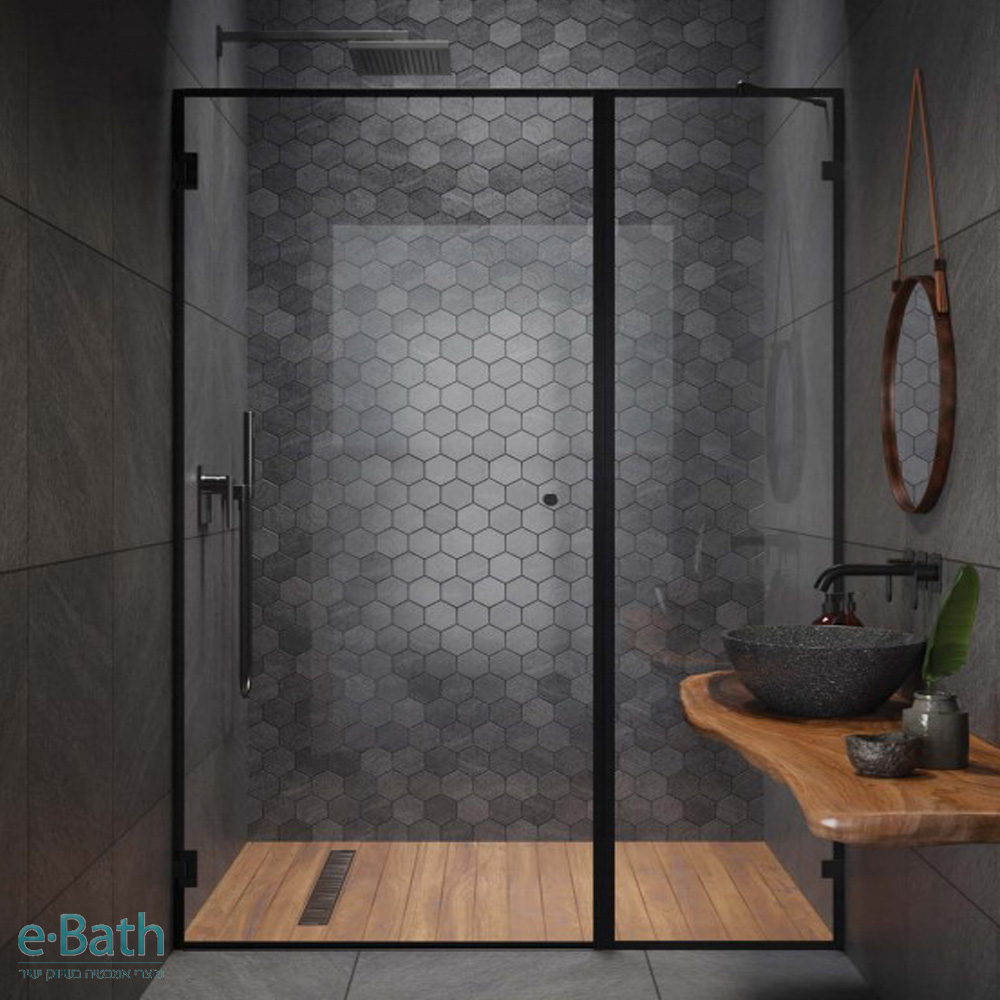 מקלחון חזיתי דלת + קבוע HD שחור מקלחון חזיתי דלת + קבוע HD שחור