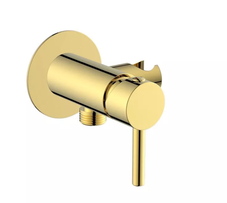 אינטרפוץ למתיזן זהב מבריק מים חמים וקרים BRASS אינטרפוץ למתיזן זהב מבריק מים חמים וקרים BRASS