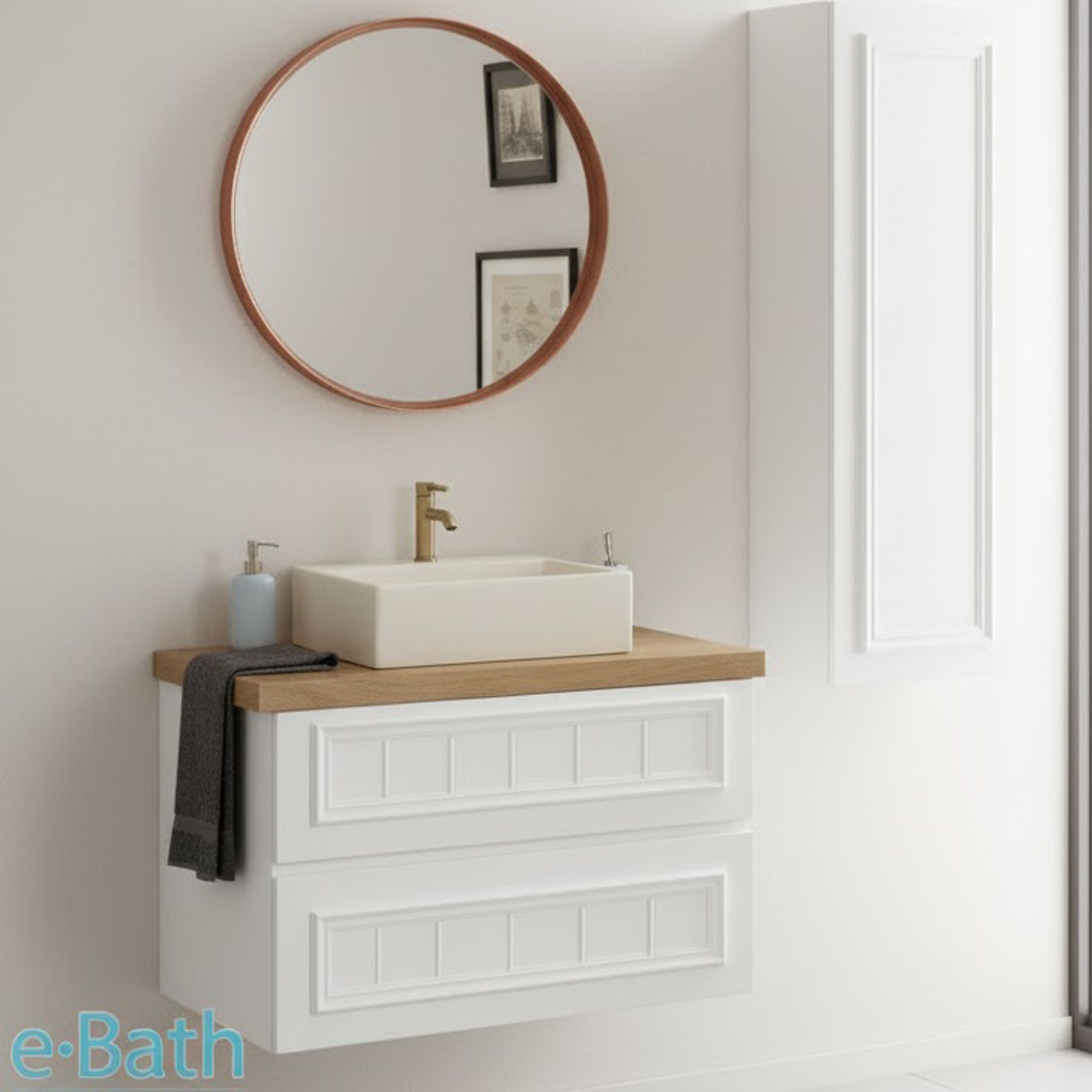 ארון אמבטיה תלוי עם כיור לונדון 100 ס"מ ארון אמבטיה תלוי עם כיור לונדון 100 ס"מ