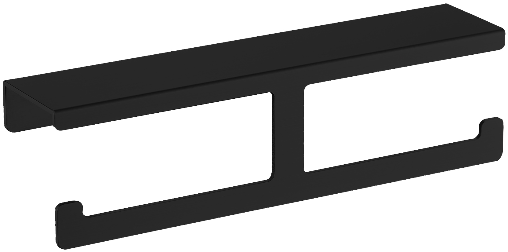 מתלה נייר טואלט עם מדף שחור מט, LARIS BLACK מתלה נייר טואלט עם מדף שחור מט, LARIS BLACK