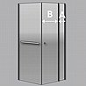 מקלחון פינתי 2 דלתות ודופן אחת קבועה. 78 ס