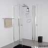 מקלחון פינתי 80X80, שתי דלתות קבועות ו-2 דלתות נפתחות פנימה והחוצה DALAS