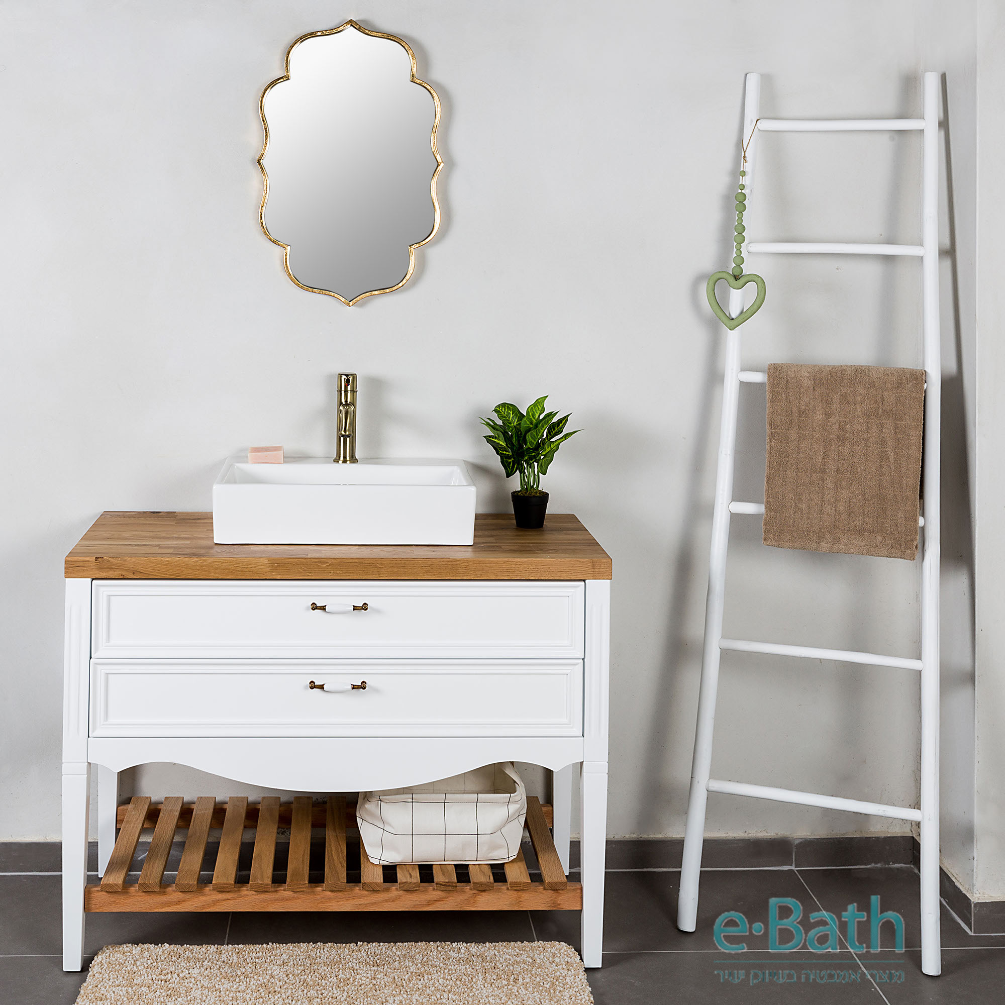 ארון אמבטיה מעוצב עם בוצ'ר וכיור רינת פלוס 120 ס"מ ארון אמבטיה מעוצב עם בוצ'ר וכיור רינת פלוס 120 ס"מ