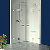 מקלחון פינתי צירים 90X100 , שתי דפנות קבועות ושתי דלתות הנפתחות פנימה והחוצה