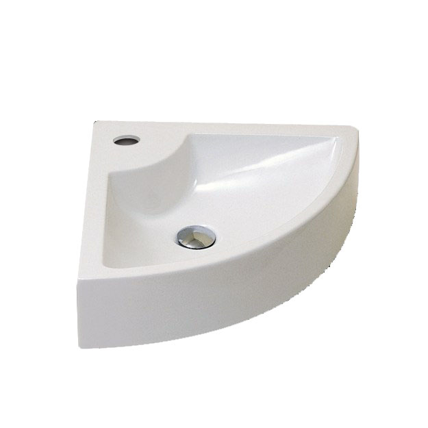 כיור רחצה פינתי עם חור לברז כיור רחצה פינתי עם חור לברז