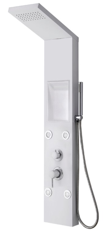 פנל למקלחת עם אינטרפוץ מובנה שחור מט פנל למקלחת עם אינטרפוץ מובנה שחור מט