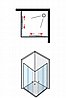 מקלחון הזזה שחור מרובע 90X90