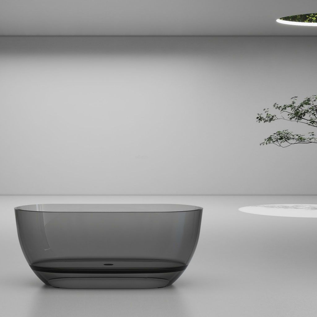 אמבטיה פרי סטנדינג משרף פולימרי טהור - אפור מעושן אמבטיה פרי סטנדינג משרף פולימרי טהור - אפור מעושן