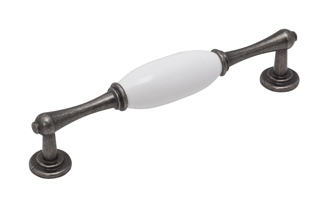 ידית פורצלן לבן בשילוב מושחר. ידית פורצלן לבן בשילוב מושחר.