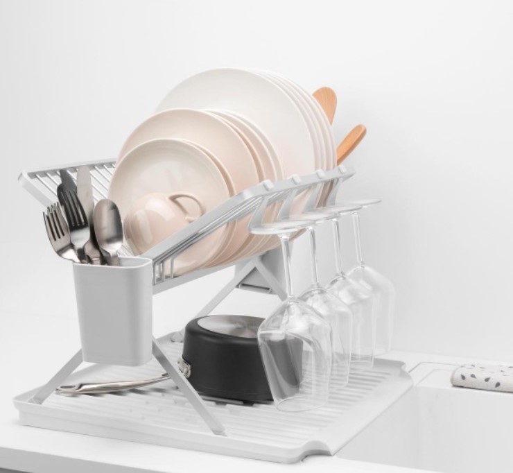 מתקן ייבוש כלים מתקפל אפור בהיר Brabantia מתקן ייבוש כלים מתקפל אפור בהיר Brabantia