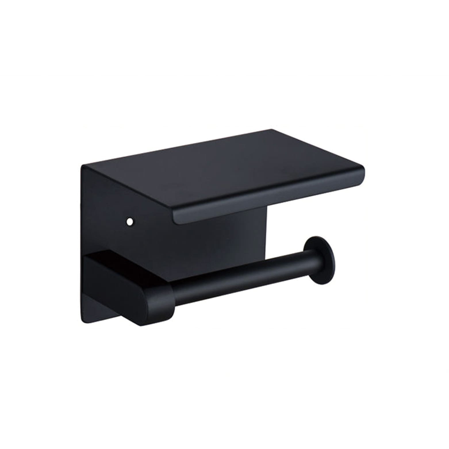 מתלה נייר טואלט עם מדף למגבונים|נייד צבע שחור מתלה נייר טואלט עם מדף למגבונים|נייד צבע שחור