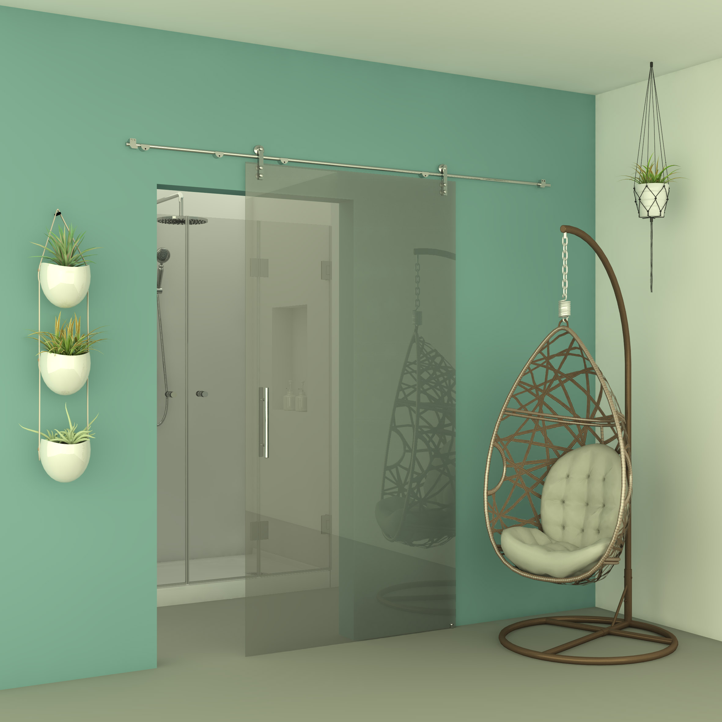 דלת כניסה הזזה על מוט נירוסטה דלת כניסה הזזה על מוט נירוסטה