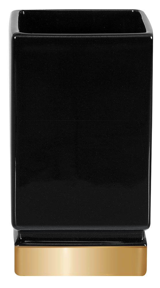 כוס למברשות שיניים שחור עם זהב Roma כוס למברשות שיניים שחור עם זהב Roma